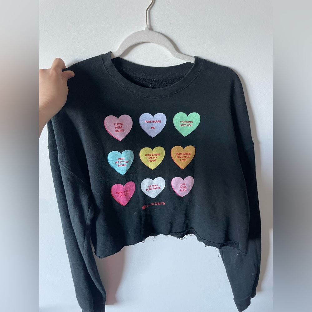 Pure Barre Valentines Crop Sweatshirt